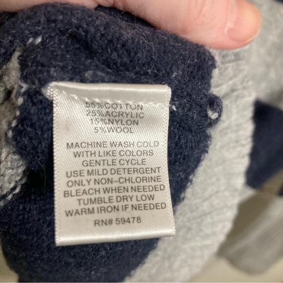 Womens Between You and Me stripped sweater, gray and navy size L - Picture 2 of 4